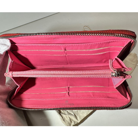 Authentic Chanel Red Quilted Lambskin Leather Long Wallet - Picture 9 of 14